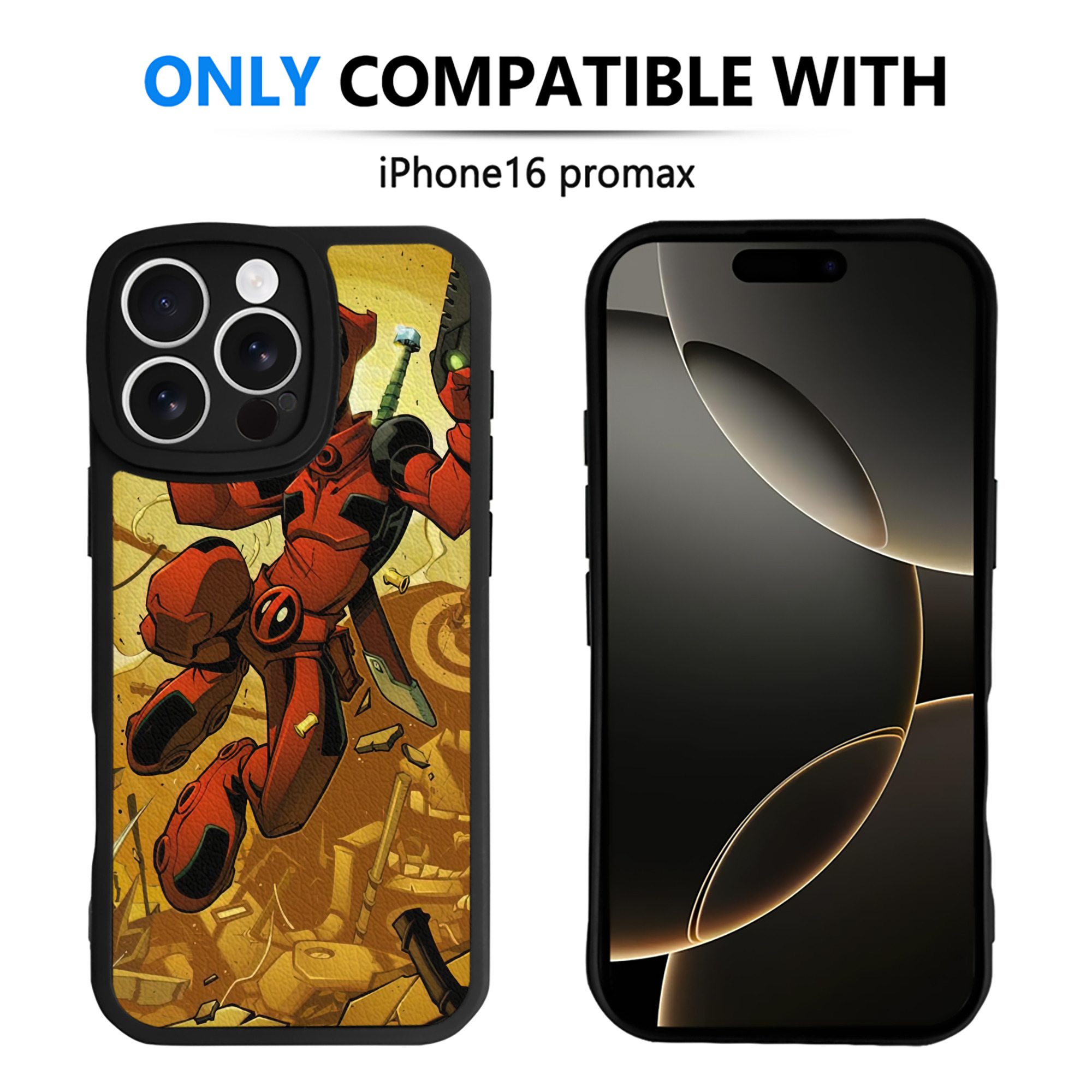 （画像用） Deadpool デッドプール 【iPhone 16シリーズ対応】シリコンスマホケース（レザー調） 材質：シリコン